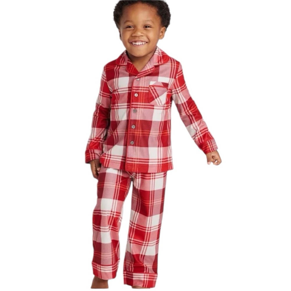 Hearth & Hand Baby Red Tartan Plaid 2 Piece Pajama Set